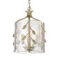 Golden Lighting Calla 3-Light Wide Pendant with Hammered Water Glass Shade in White Gold, , large