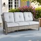 HOMLUX Outdoor Wicker Conversation Sofa in Gray, , large