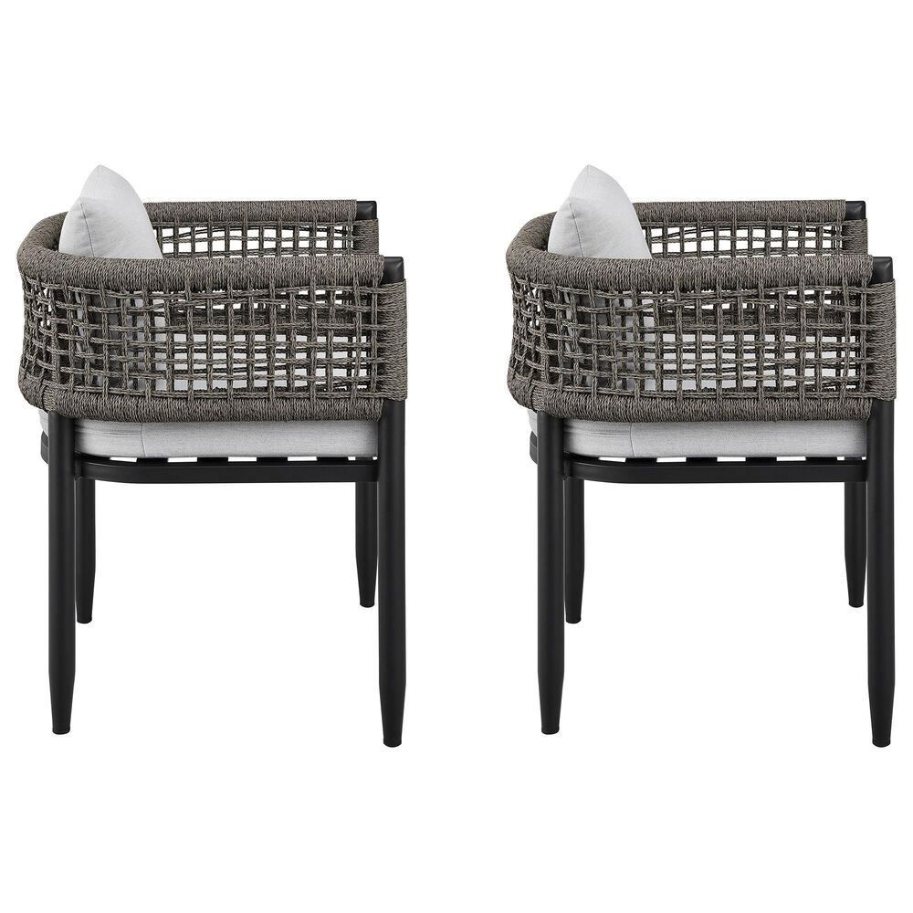 Blue River Alegria Outdoor Dining Chair with Light Grey Cushion in Black (Set of 2), , large