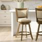 Armen Living Aiden Swivel Counter Height Stool with Gray Upholstery in Sepia Brown, , large