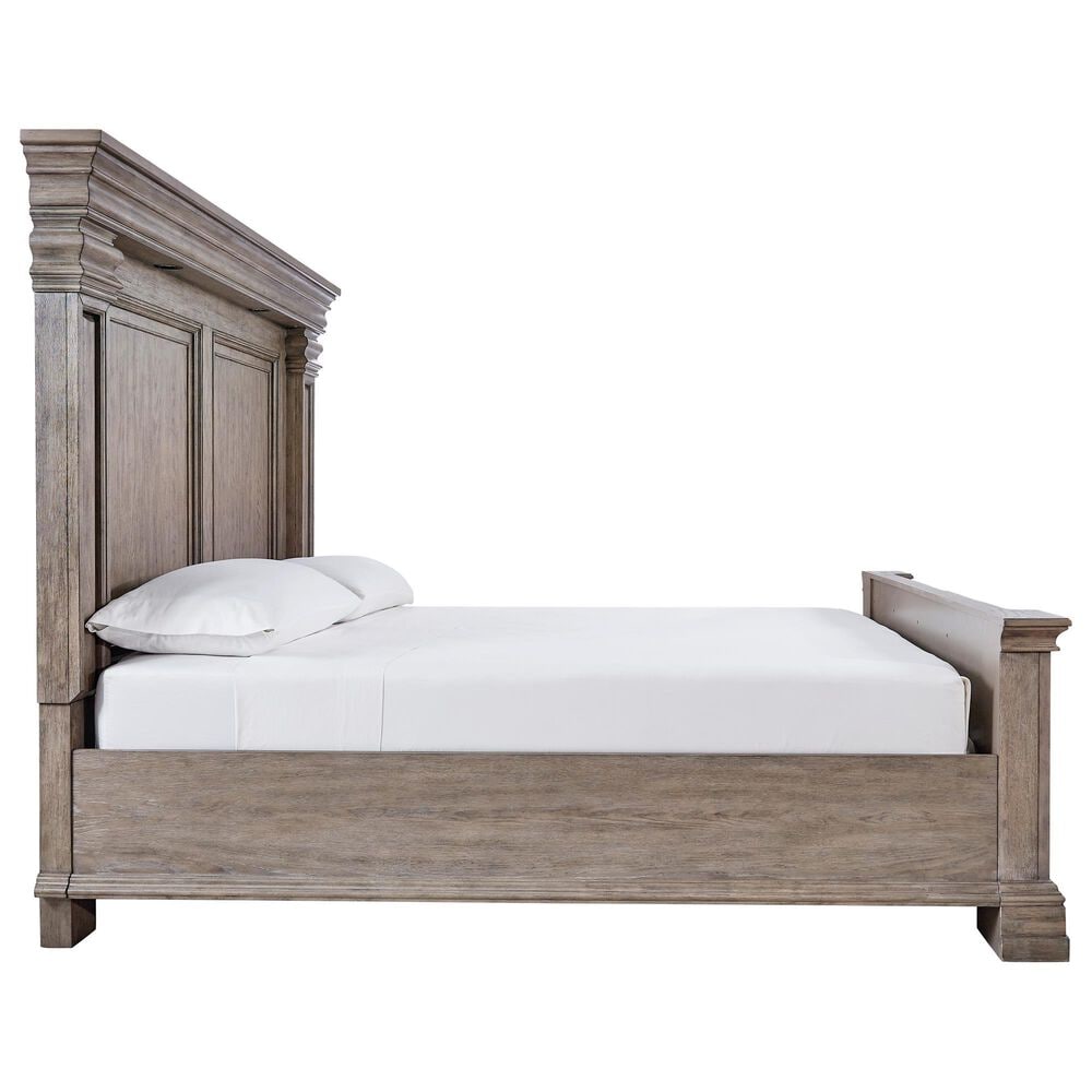 Millenium Blairhurst King Panel Bed in Light Grayish Brown with LED Lights, , large