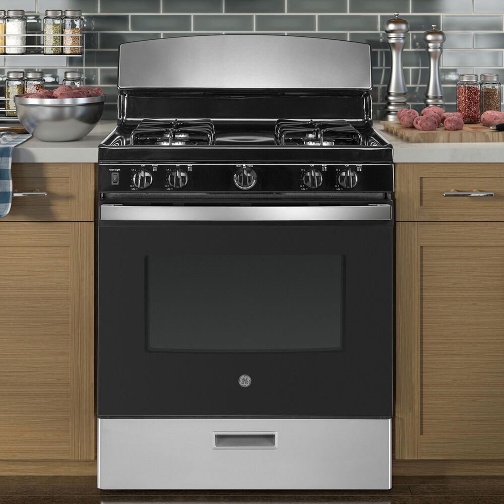 GE Appliances 30" Freestanding Gas Range in Stainless Steel, , large