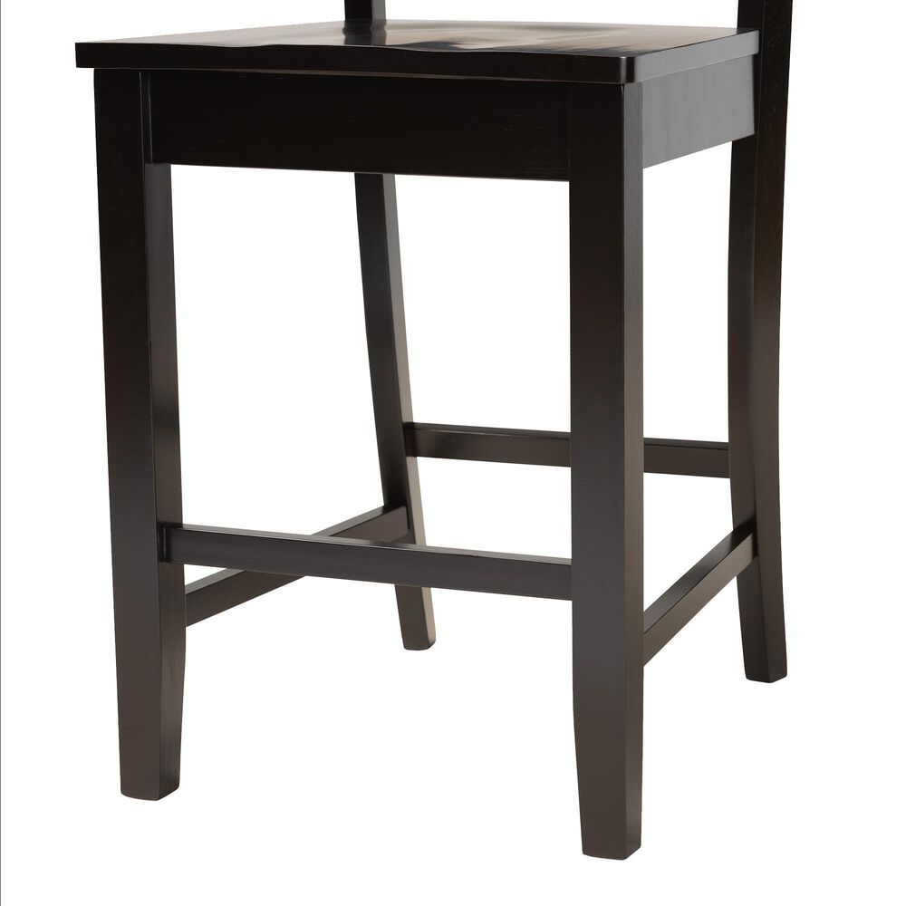 Baxton Studio Nicolette Counter Stool in Dark Brown (Set of 2), , large