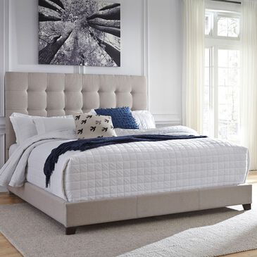 Signature Design by Ashley King Upholstered Bed in Beige, , large