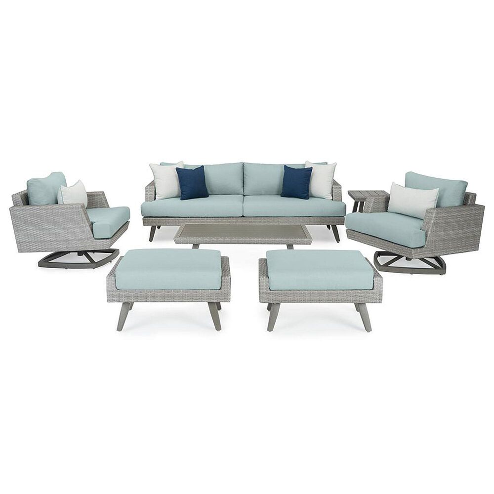 RST Brands Portofino 7-Piece Sunbrella Patio Motion Seating Set in Spa, , large