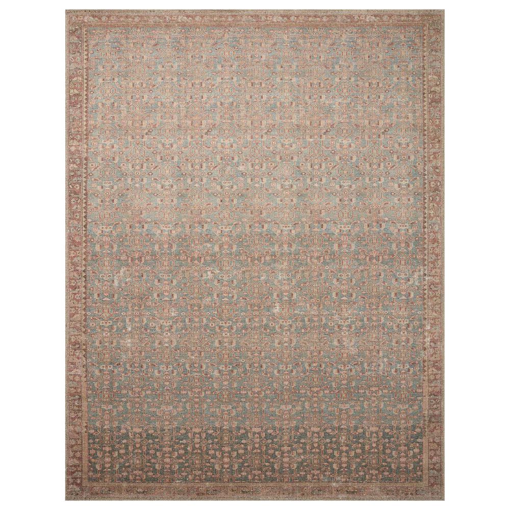 Angela Rose Aubrey 8"3" x 11"3" Blue and Terracotta Area Rug, , large