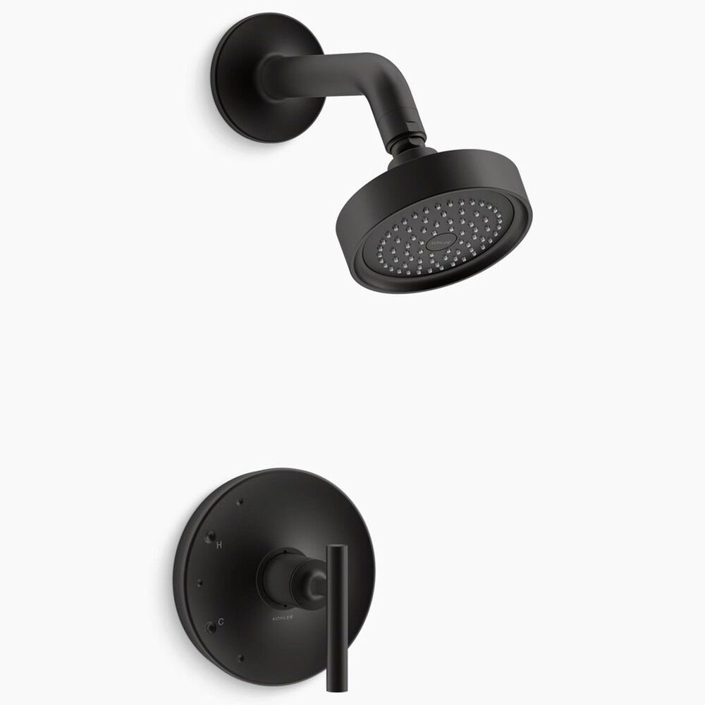 Kohler Purist Rite-Temp Shower Trim Kit with Lever Handle in Matte Black, , large
