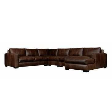 Bernhardt Dawkins 5-Piece Right Facing U-Shaped Sectional in Brown Forte, , large