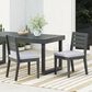 Hearth and Haven Outdoor Armless Dining Chair with Dark Gray Frame in Light Gray (Set of 2), , large