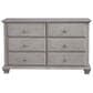 Oxford Baby Kenilworth 6 Drawer Dresser and Changing Topper in Stone Wash, , large