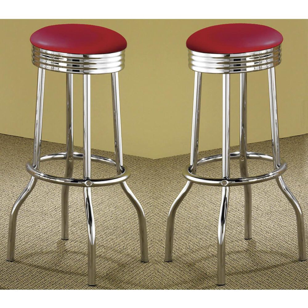 Pacific Landing Cleveland Barstool in Red - Set of 2, , large