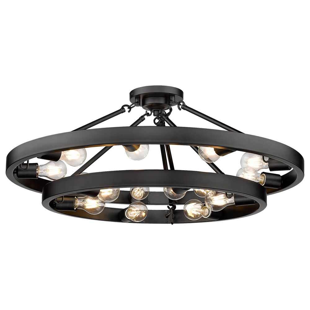 Golden Lighting Castile 15-Light Semi Flush in Matte Black, , large