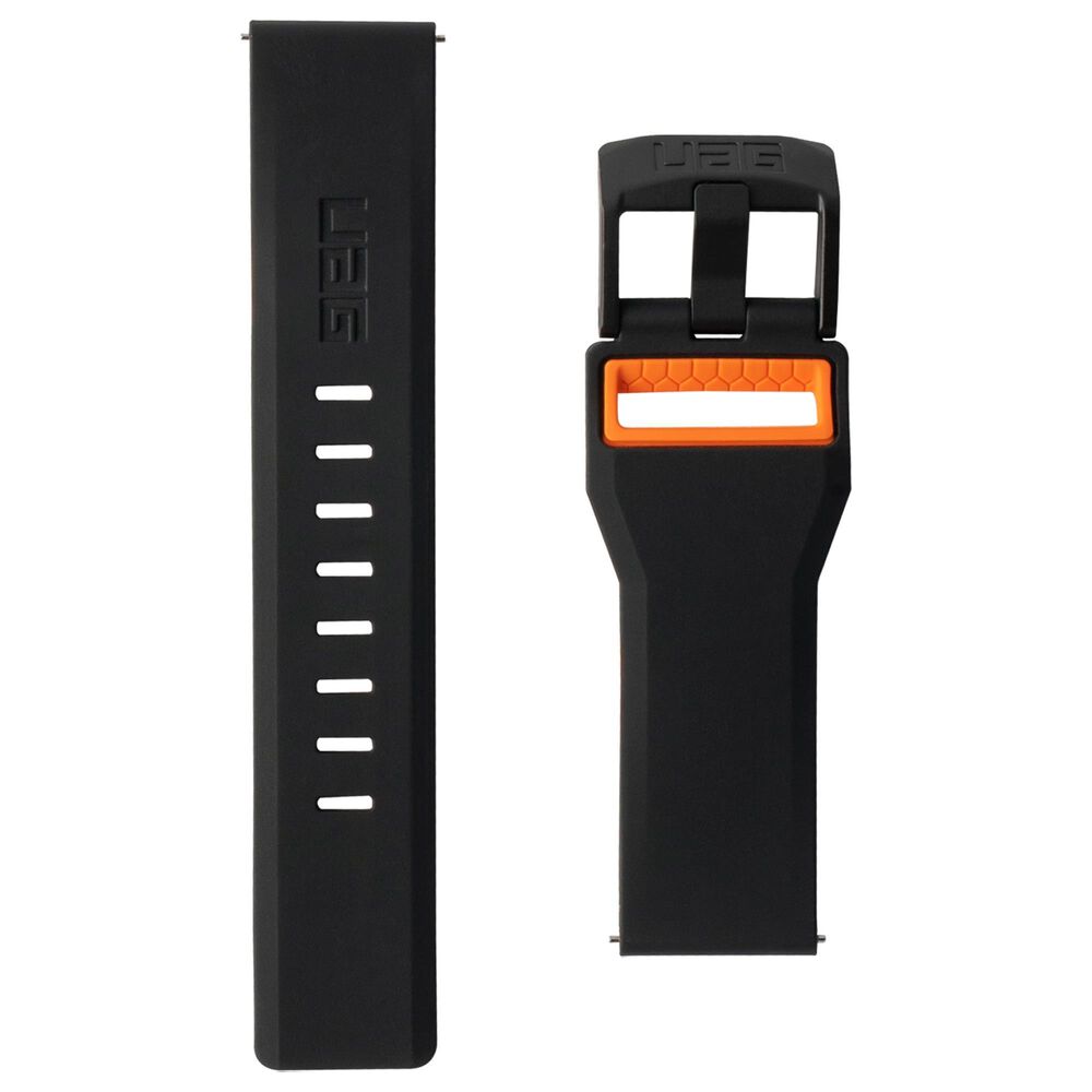 UAG Civilian Silicone Watch Strap for Galaxy Watch 46mm in Black and Orange, , large