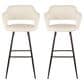 Lumisource Margarite Barstool with Cream Cushion in Black (Set of 2), , large