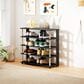 Noviland 5-Tier Shoe Rack in Americano and Stainless Steel, , large