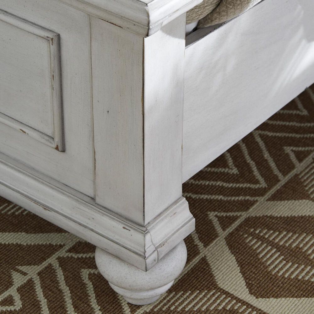Signature Design by Ashley Kanwyn 4 Piece King Bedroom Set in Distressed Whitewash, , large