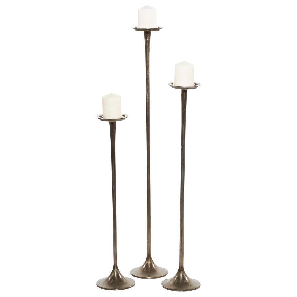 Maple and Jade 40&quot; Modern Candle Holder in Antique Bronze &#40;Set of 3&#41;, , large