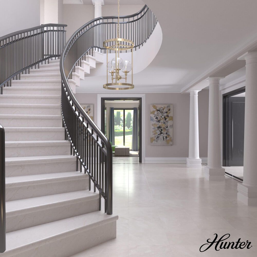 Hunter Xidane 3-Light Foyer Lantern in Alturas Gold, , large