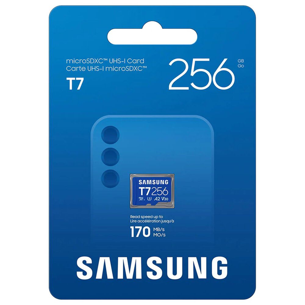 Samsung 256GB T7 UHS-I microSDXC Memory Card in Blue, , large