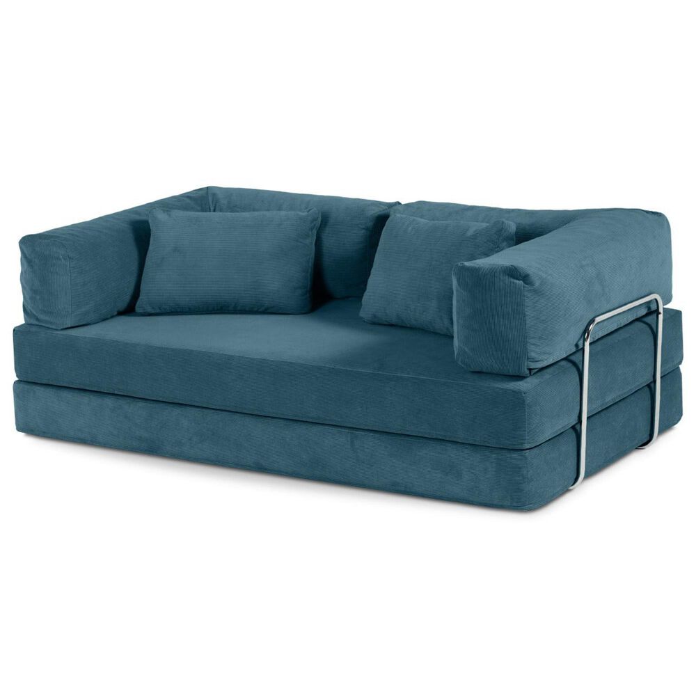 Jaxx Unsofa Stationary Loveseat in Aqua Blue, , large