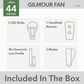 Hunter Gilmour 44" Indoor/Outdoor Ceiling Fan with LED Lights in Matte Silver, , large
