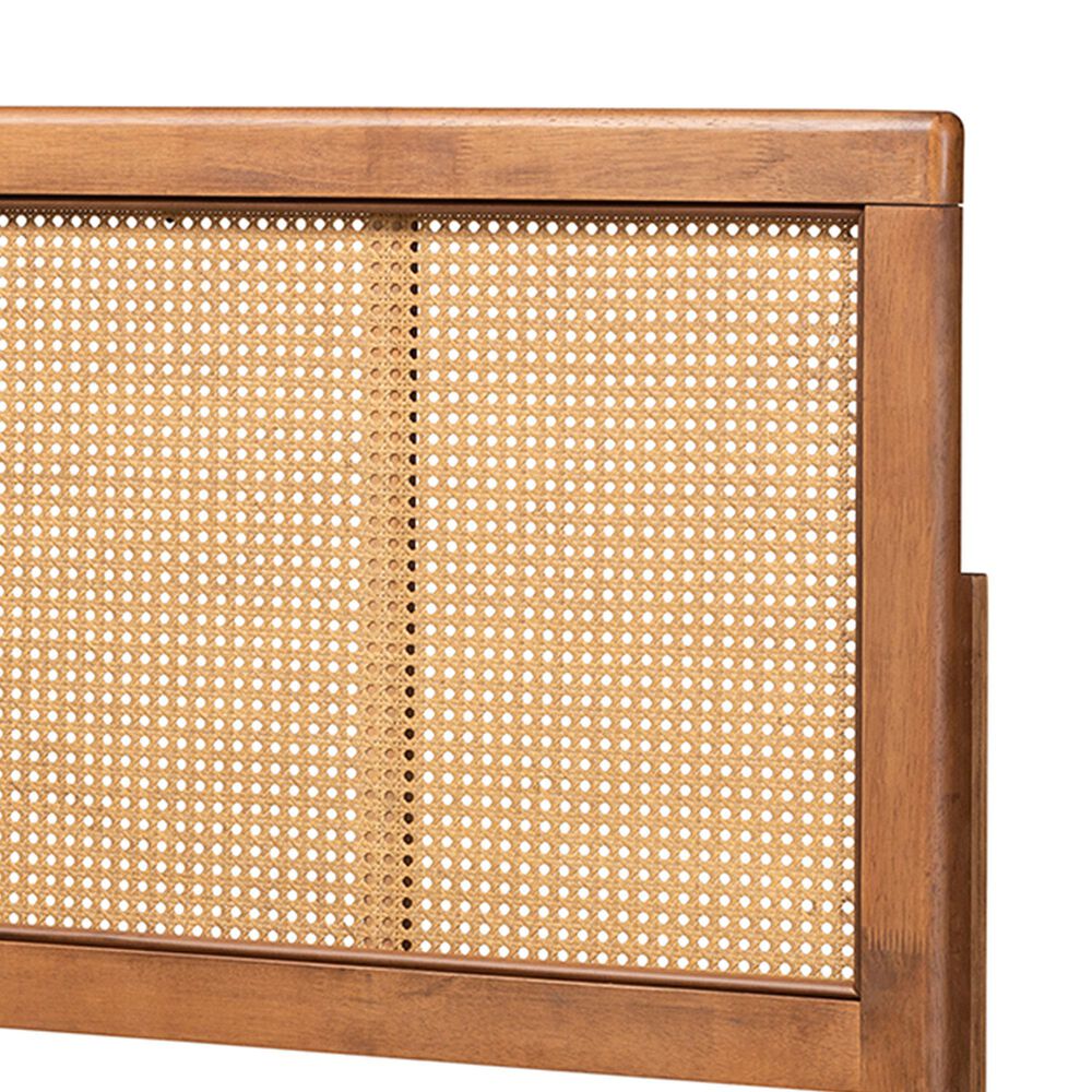 Baxton Studio Gilbert Full Panel Headboard in Ash Walnut, , large