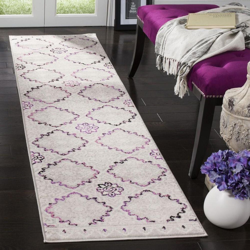Safavieh Skyler SKY199P 2&#39; x 8&#39; Gray and Pink Scatter Rug, , large
