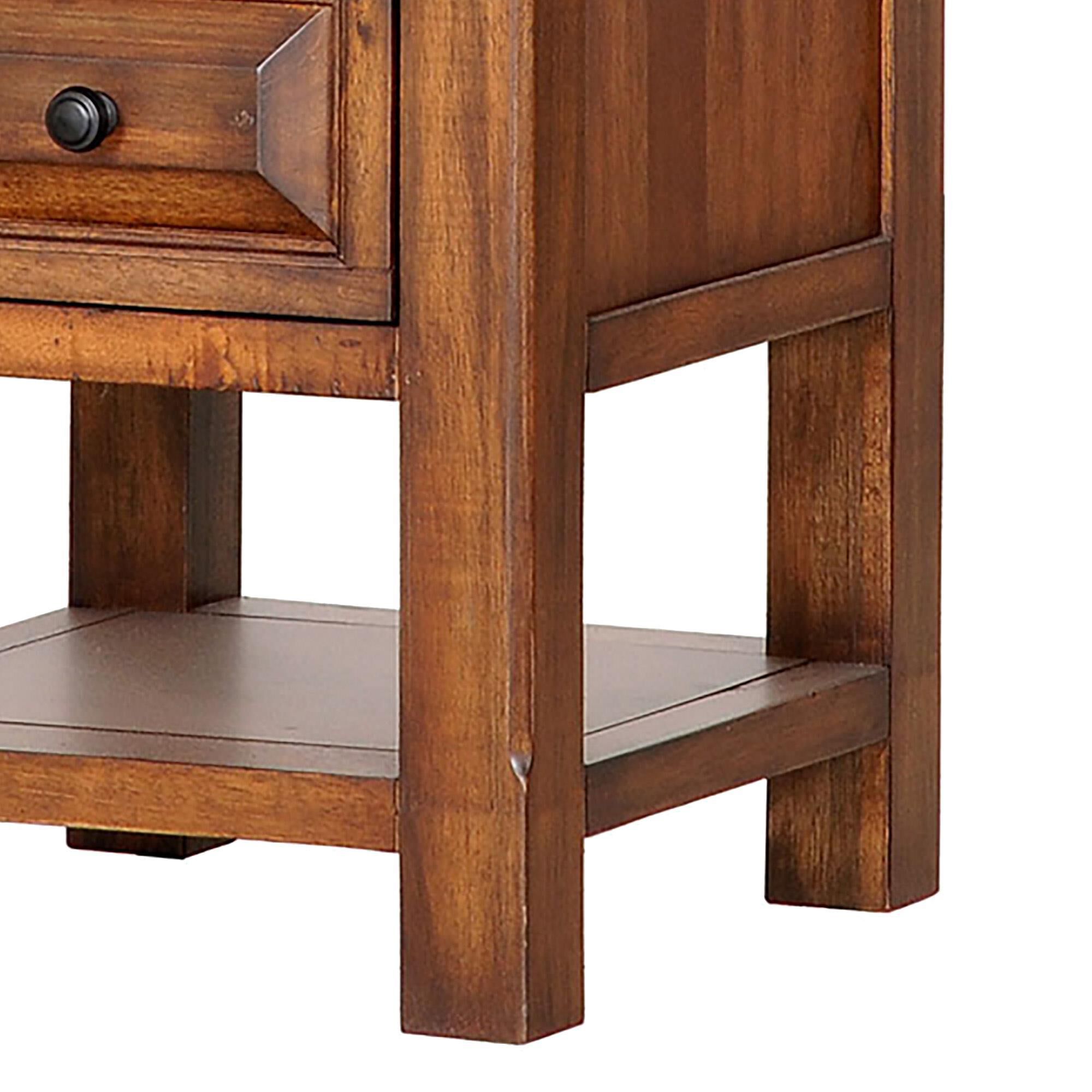 Cedar and Sage Hill Crest 2-Drawer Nightstand in Dark Chestnut