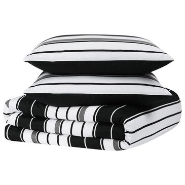 Pem America Brentwood 2-Piece Twin/Twin XL Duvet Cover Set in Black, Grey and White, , large