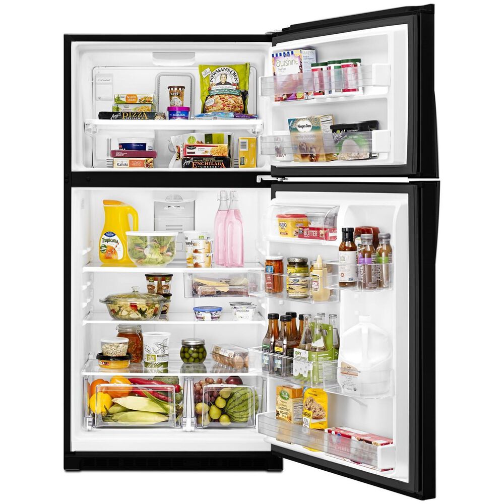 Whirlpool 21 Cu. Ft. 33&quot; Wide Top Freezer Refrigerator in Black, , large