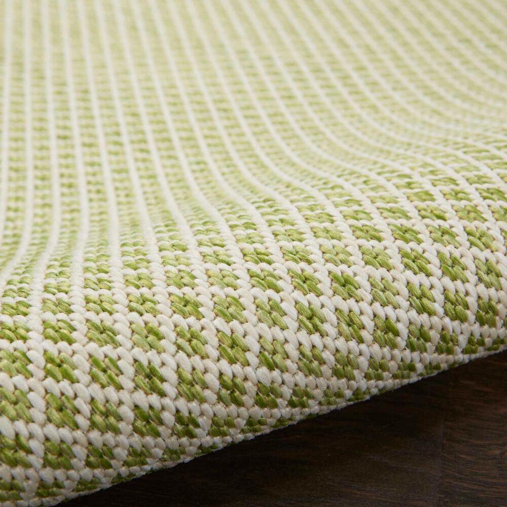 Nourison Courtyard Ivory and Green 8&#39; x 10&#39; Indoor/Outdoor Area Rug, , large