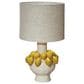 Teak Interiors Clementine Stoneware Lemon Table Lamp in Yellow and Cream, , large
