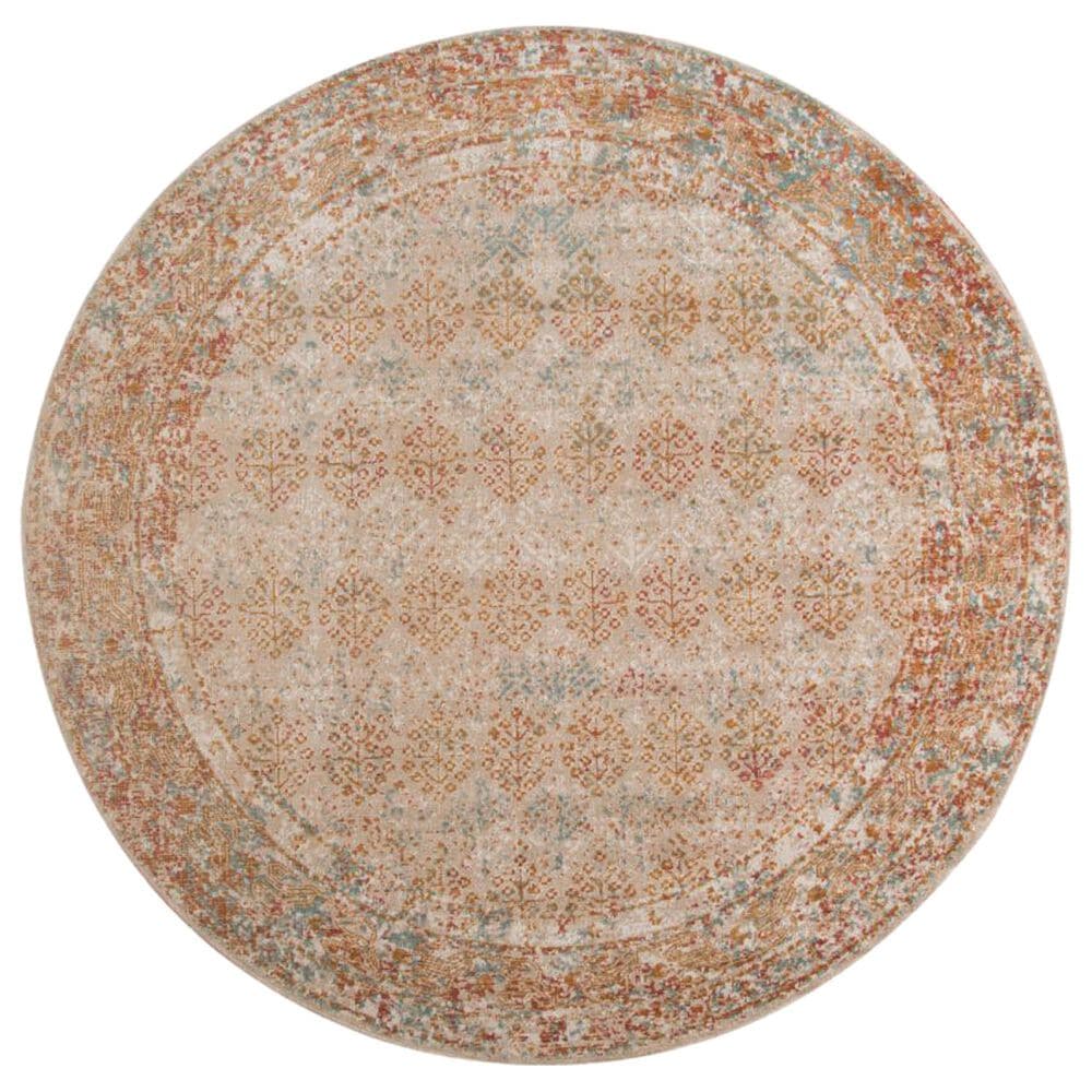 Amer Rugs Eternal 6"7" Round Beige and Rust Area Rug, , large