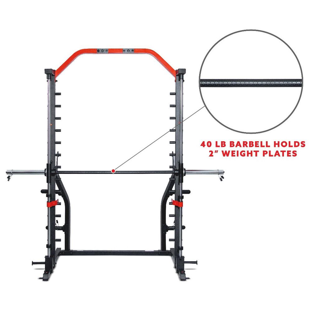 Sunny Health &amp; Fitness Essential Series II Smith Machine Squat Rack in Black and Red, , large