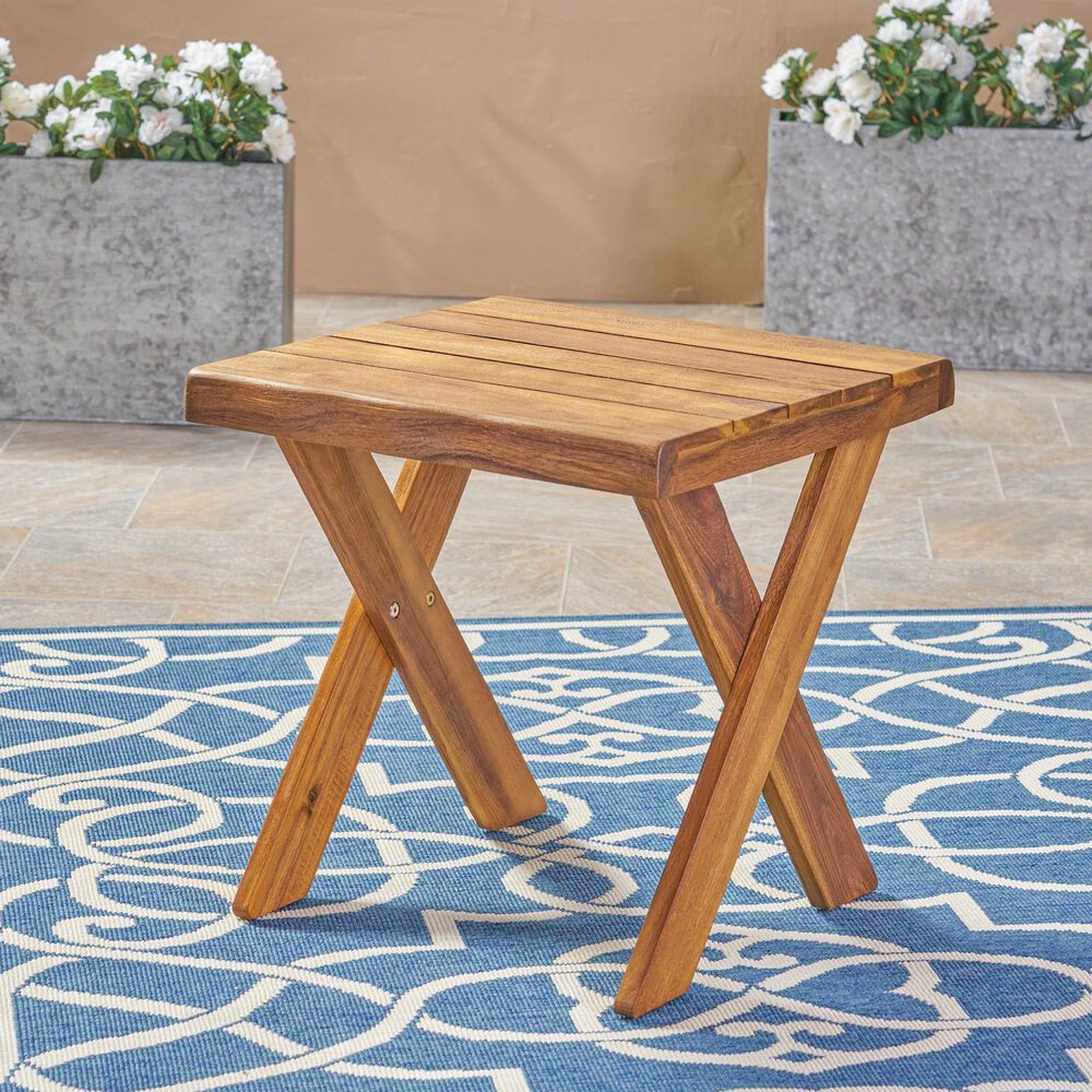 Hearth and Haven Square Patio End Table in Teak, , large