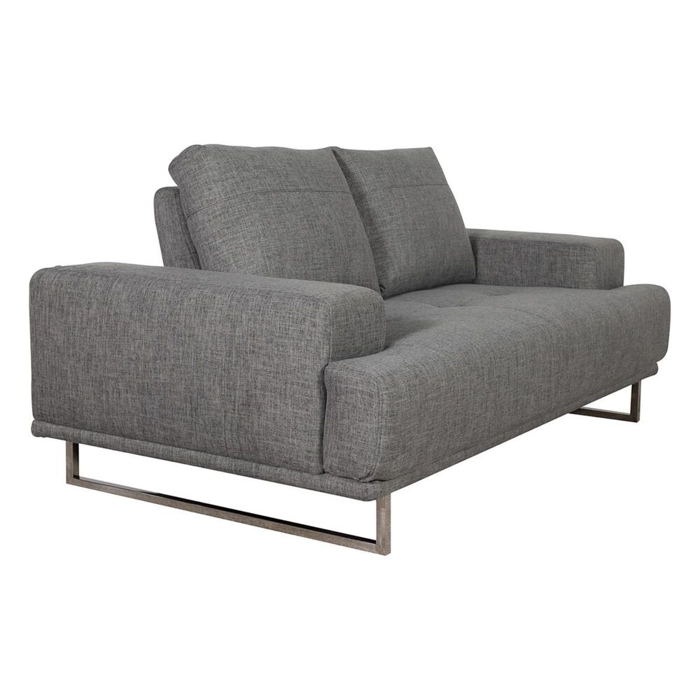 Lily and Lee Furniture Russo Loveseat with Adjustable Depth Backrest in Space Grey, , large
