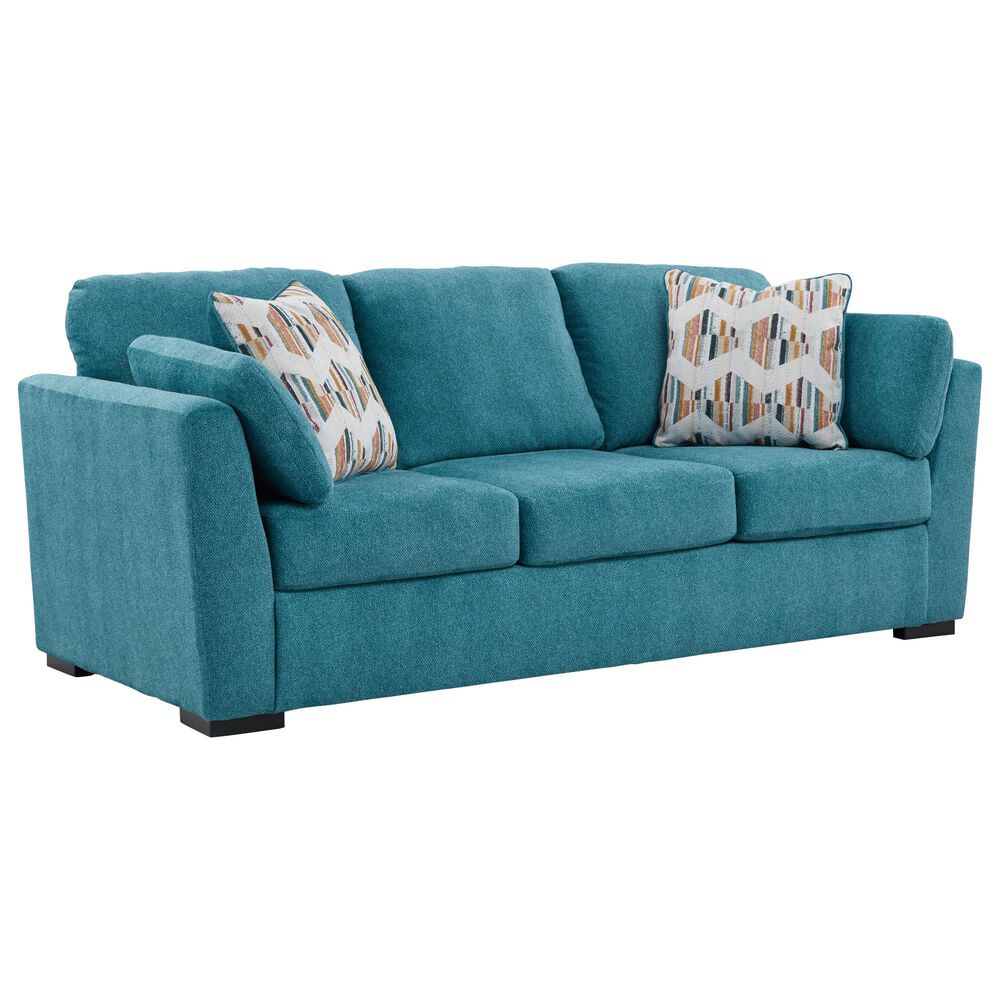 Ashley Keerwick Stationary Queen Sofa Sleeper in Teal, , large