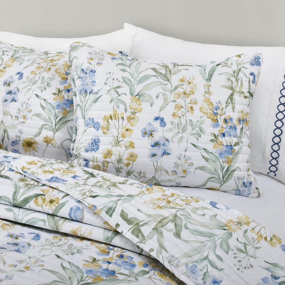 J. Queen New York Tallulah 3-Piece Full/Queen Quilt Set in Blue, , large