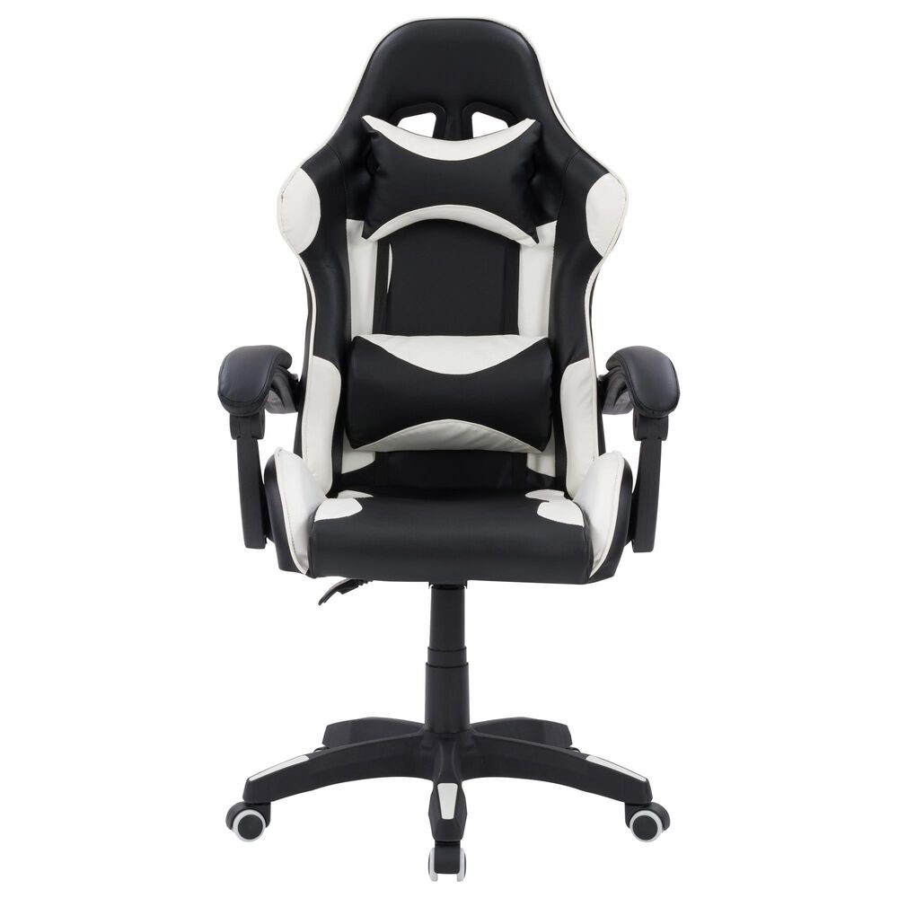 CorLiving Ravagers Gaming Chair in Black/White, , large