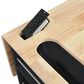 HOMLUX Kitchen Island with Power Outlet and Drop Leaf in Black, , large