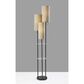 Adesso Trio Shelf Floor Lamp in Black and Antique Brass, , large