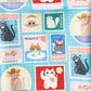 Once Again Home Cat Mail Reversible Mighty Mini Towel in Aqua (Set of 3), , large