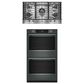 KitchenAid 2-Piece Kitchen Package with Juniper 30" Smart Double Wall Oven and Stainless Steel 36" Gas Cooktop, , large
