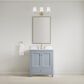 37B Claudine 30" Single Bathroom Vanity in Soft Blue with Glossy White Composite Stone Top and Backsplash, , large