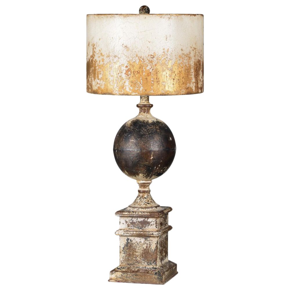 Southern Lighting Shiloh Table Lamp in Distressed White and Brown, , large