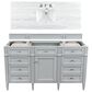 James Martin Vanities Brittany 60" Single Bathroom Vanity in Urban Gray with 3 cm Arctic Fall Solid Surface Top and Rectangle Sink, , large