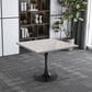 Leisuremod LeisureMod Verve Collection 36 Square Dining Table, Black Base with Laminated White Marbleized Top, , large