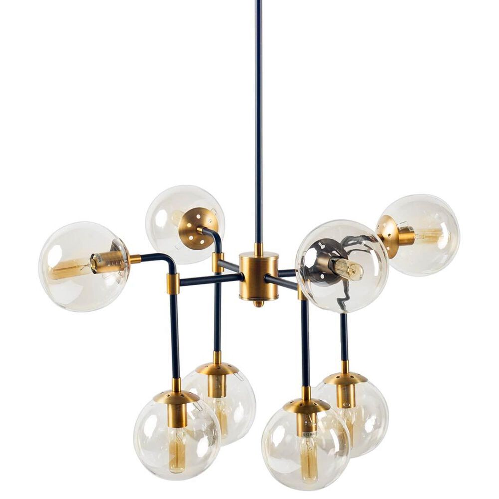Mercana Kipling I 8-Light Chandelier in Matte Black and Gold, , large