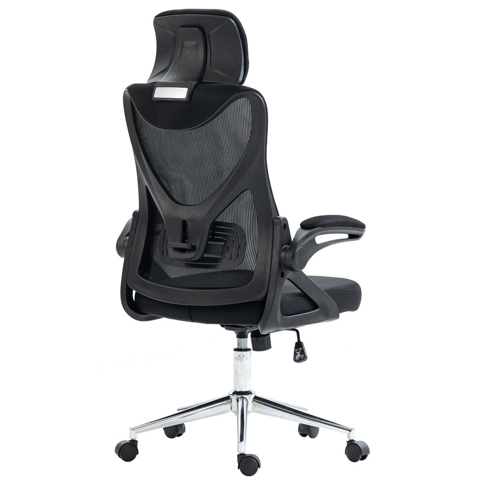 Rta Products Llc Essential Ergonomic Office Chair with Headrest and Lumbar Support in Black, , large