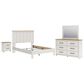 Ashley Linnocreek 4-Piece Queen Bedroom Set in White and Warm Brown, , large